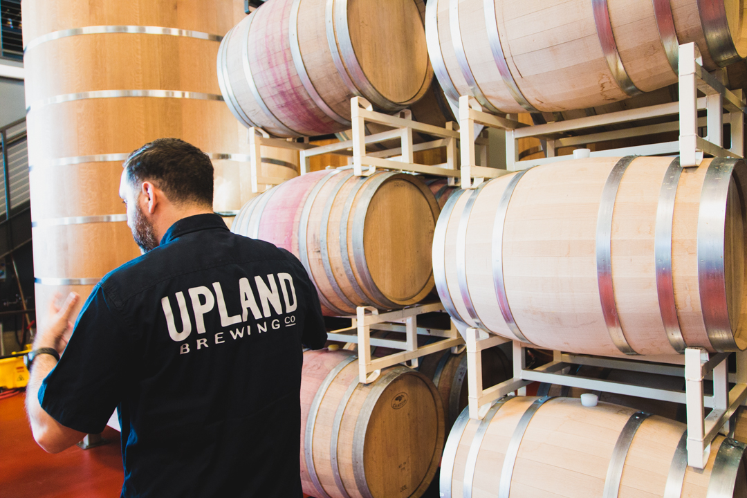 pete batule explaining the barrel aging process of upland sours